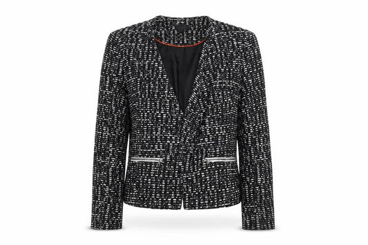 Topshop Women’s Black Tweed Blazer Jacket UK 12 Workwear