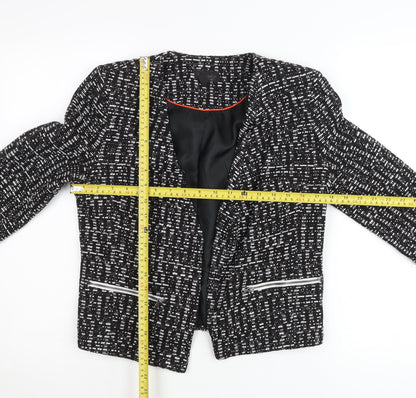Topshop Women’s Black Tweed Blazer Jacket UK 12 Workwear
