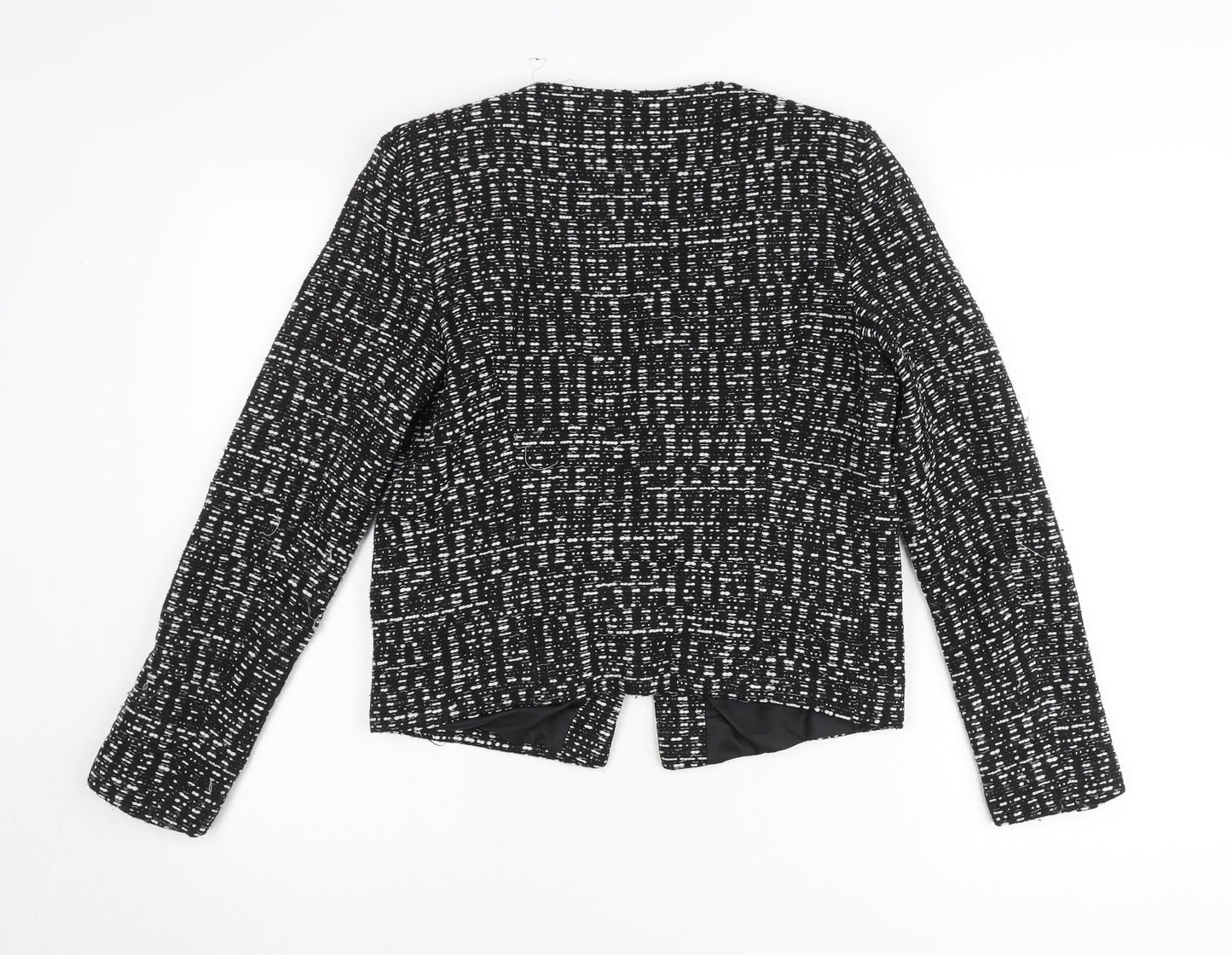 Topshop Women’s Black Tweed Blazer Jacket UK 12 Workwear