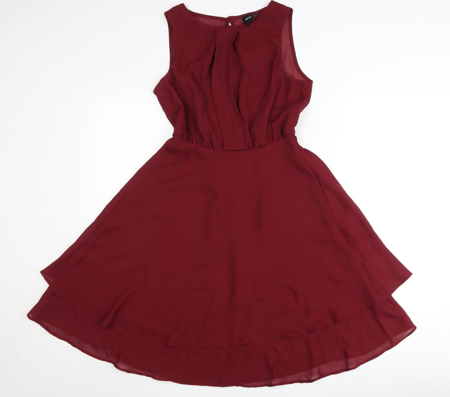 ASOS Women’s Red A-Line Chiffon Sleeveless Dress UK 8