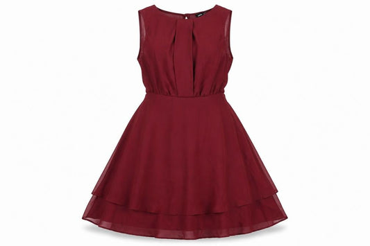 ASOS Women’s Red A-Line Chiffon Sleeveless Dress UK 8