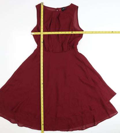 ASOS Women’s Red A-Line Chiffon Sleeveless Dress UK 8