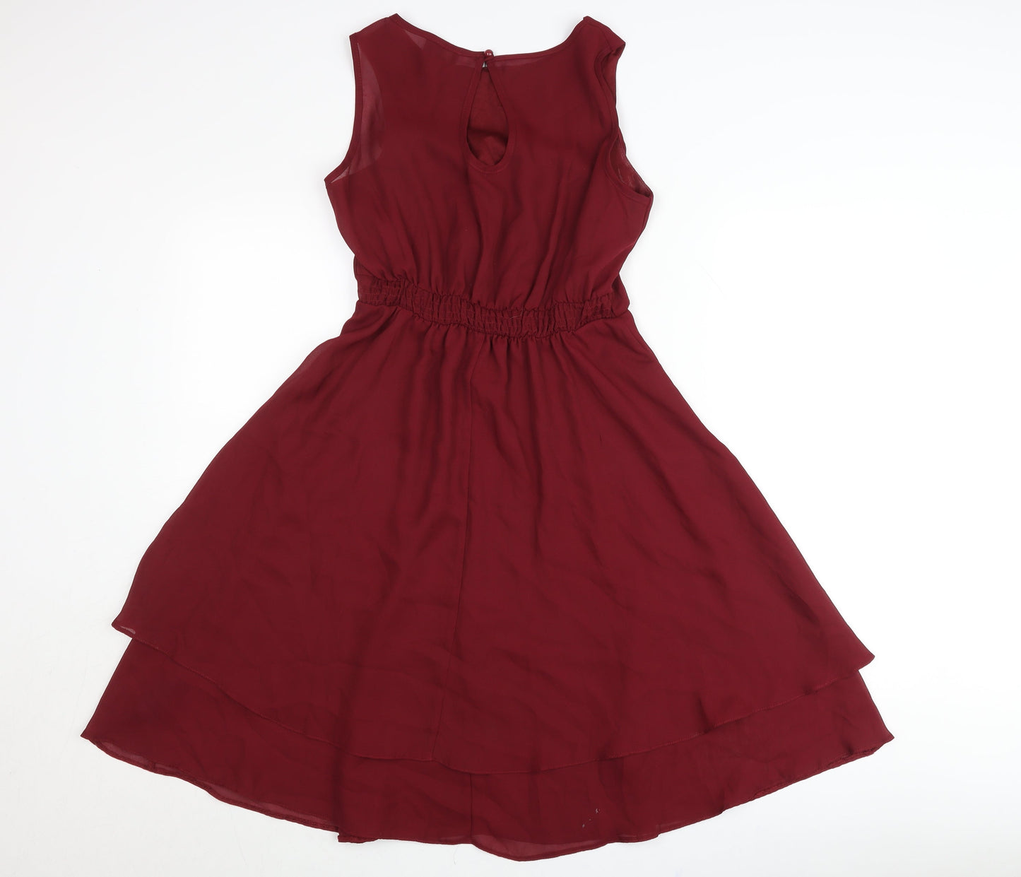 ASOS Women’s Red A-Line Chiffon Sleeveless Dress UK 8