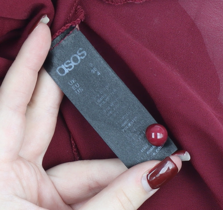 ASOS Women’s Red A-Line Chiffon Sleeveless Dress UK 8