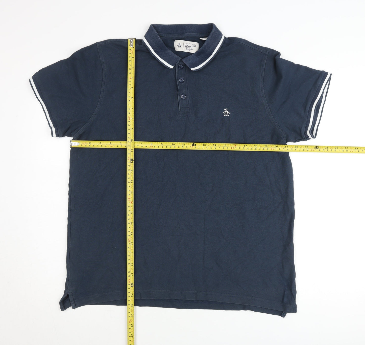 Penguin Men’s Blue XLT Polo Shirt Cotton Logo Casual