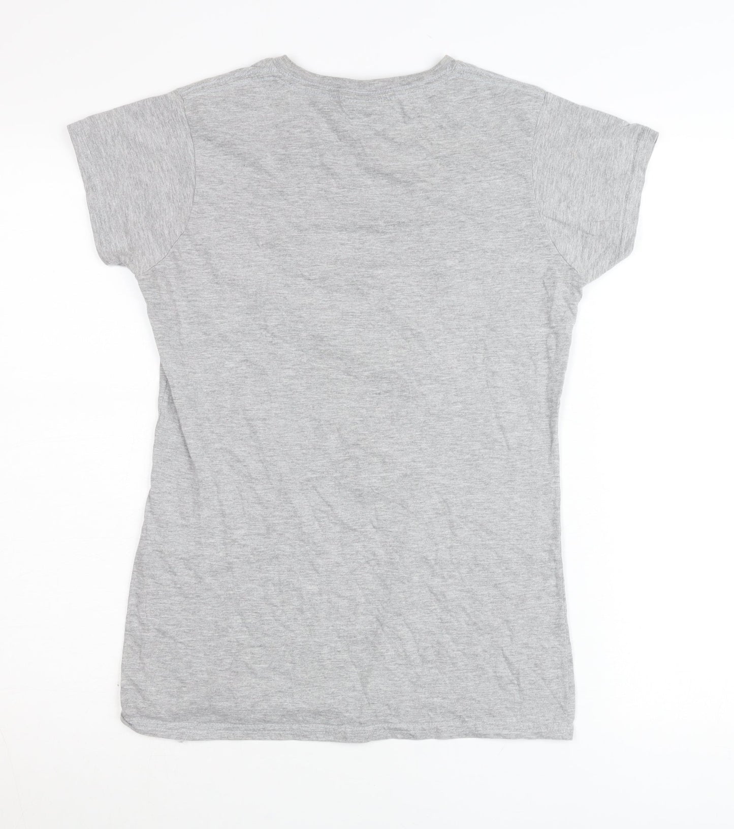Sunday Velvet Womens Grey Christmas Graphic T-Shirt Size L