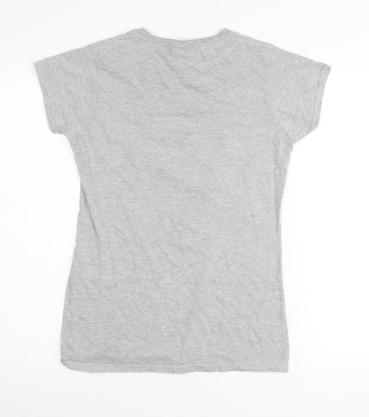 Sunday Velvet Womens Grey Christmas Graphic T-Shirt Size L