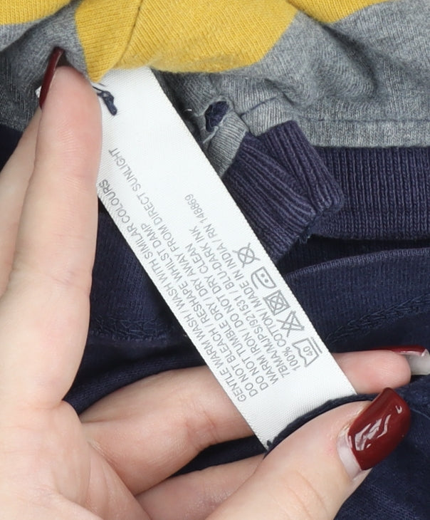 Fat Face Men’s Blue Striped Polo Shirt Size L Cotton Casual