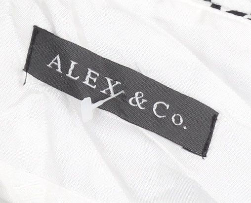 Alex & Co. Women’s Black White Floral A-Line Skirt Size 12 Midi