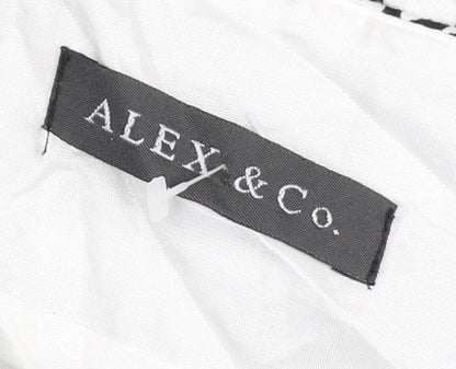 Alex & Co. Women’s Black White Floral A-Line Skirt Size 12 Midi