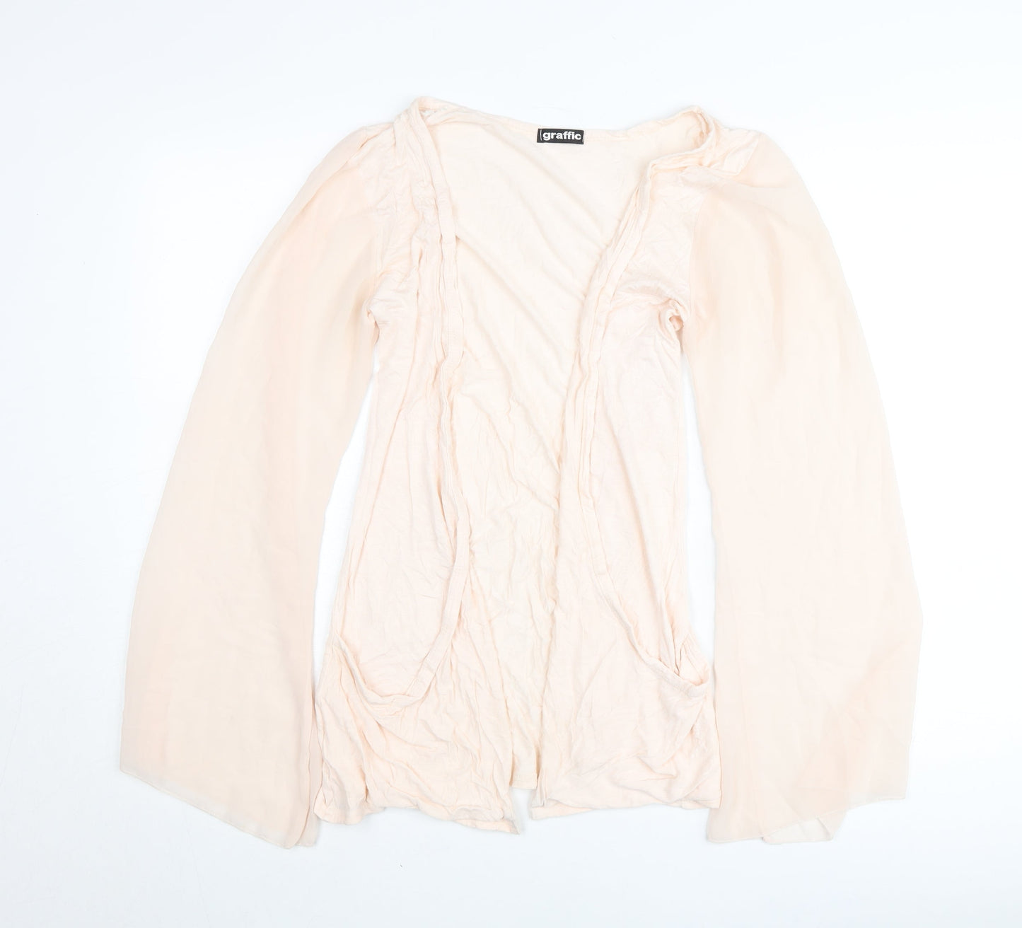 Graffic Women’s Beige Viscose Cardigan M Flared Long Sleeve Lightweight