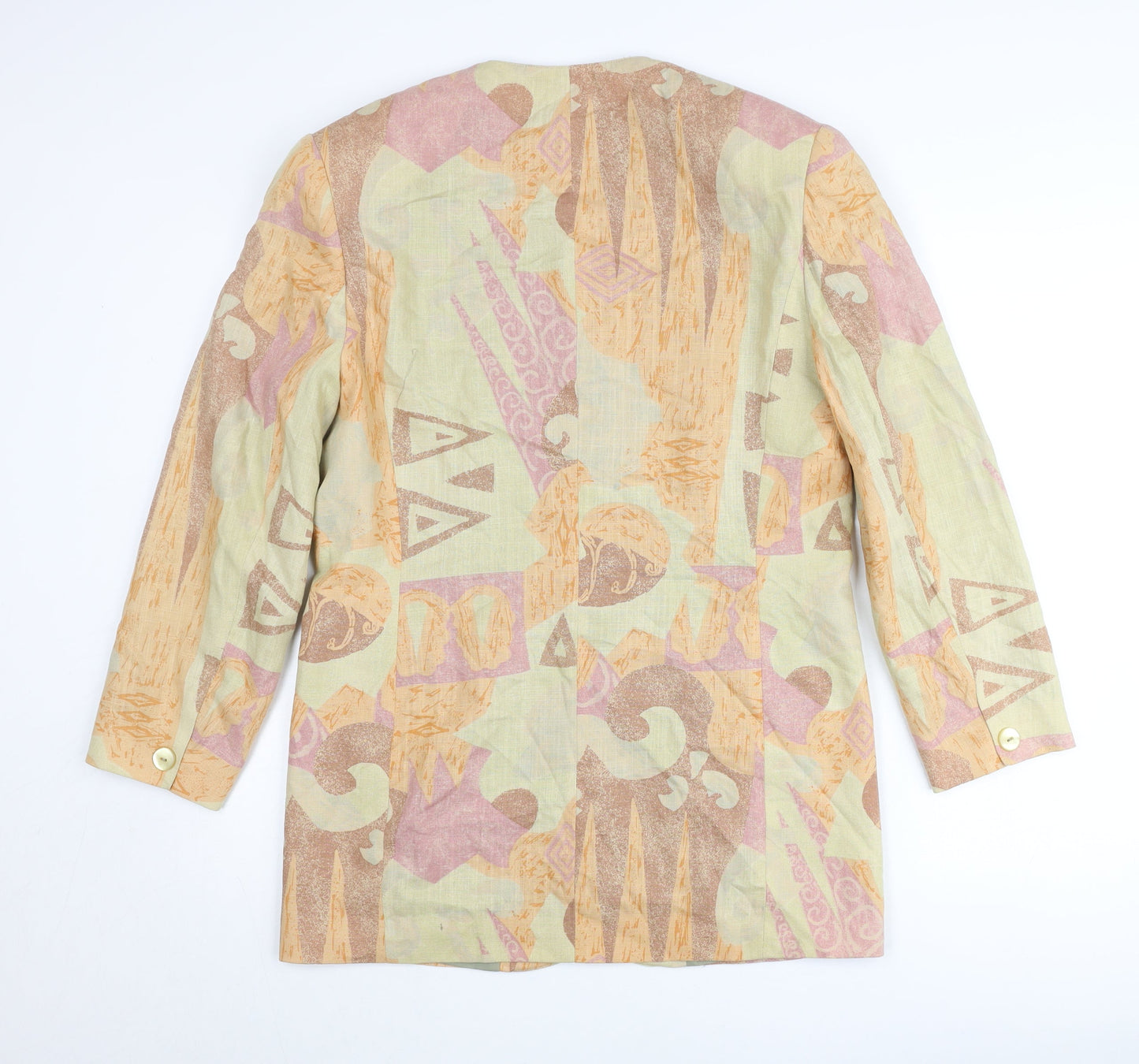 Planet Women’s Multicoloured Geometric Linen Blend Jacket Size 10