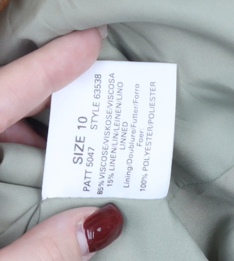 Planet Women’s Multicoloured Geometric Linen Blend Jacket Size 10