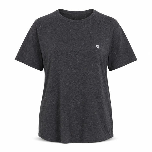 Heart Breaker Womens Black L T-Shirt Crew Neck Short Sleeve