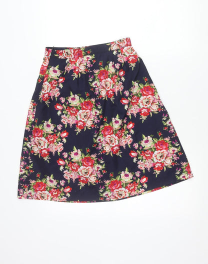 Alice's Pig Women's Multicoloured Floral A-Line Skirt Size 8