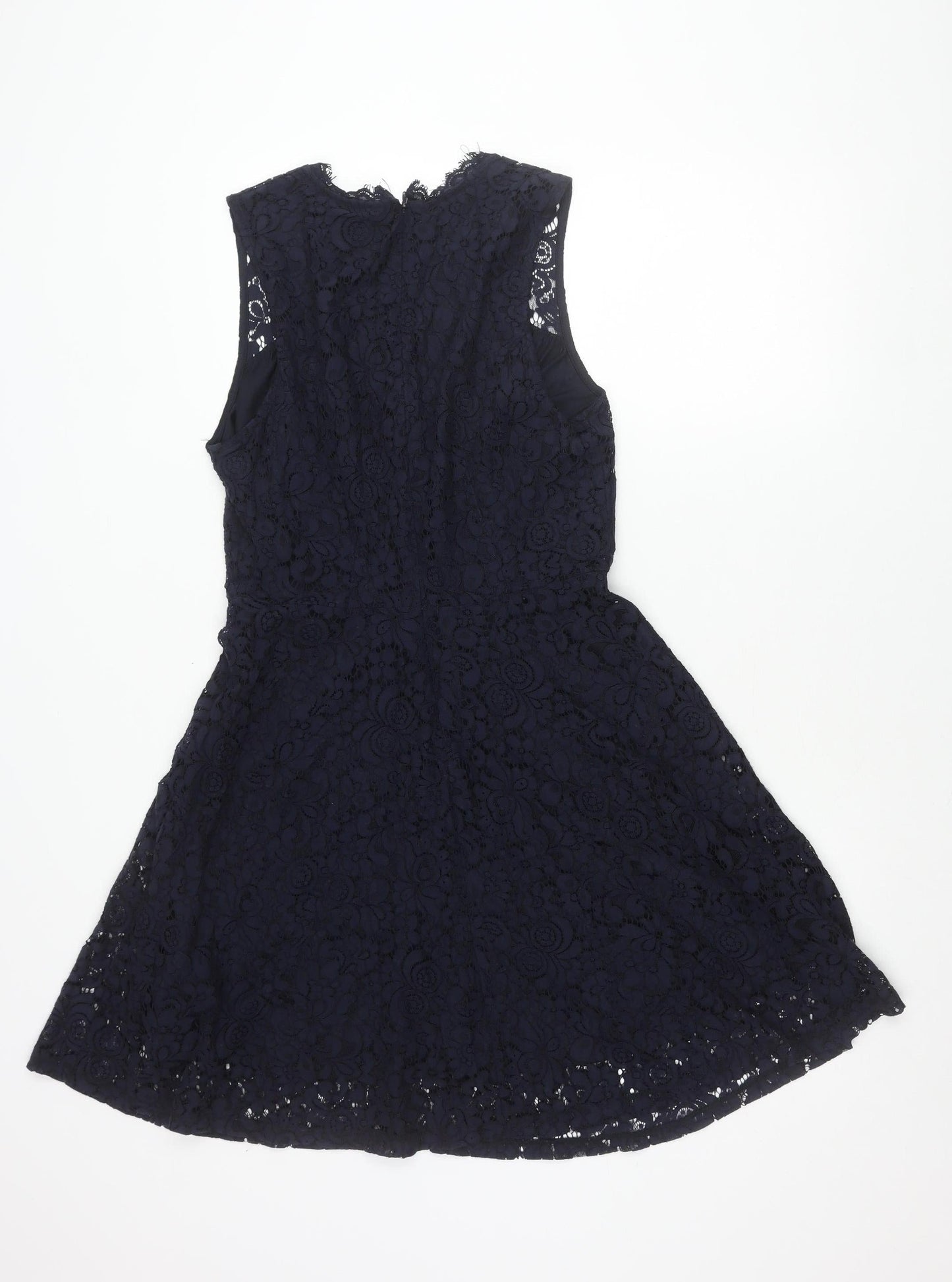 H&M Women’s Blue Lace A-Line Cocktail Dress Size 12 Sleeveless