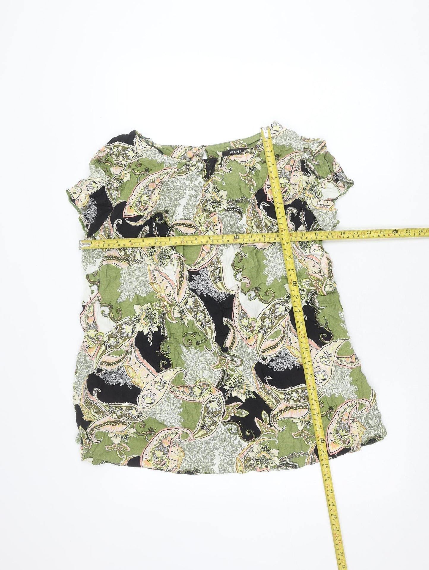 Evans Women’s Multicoloured Paisley Sleeveless Tunic Blouse UK 22