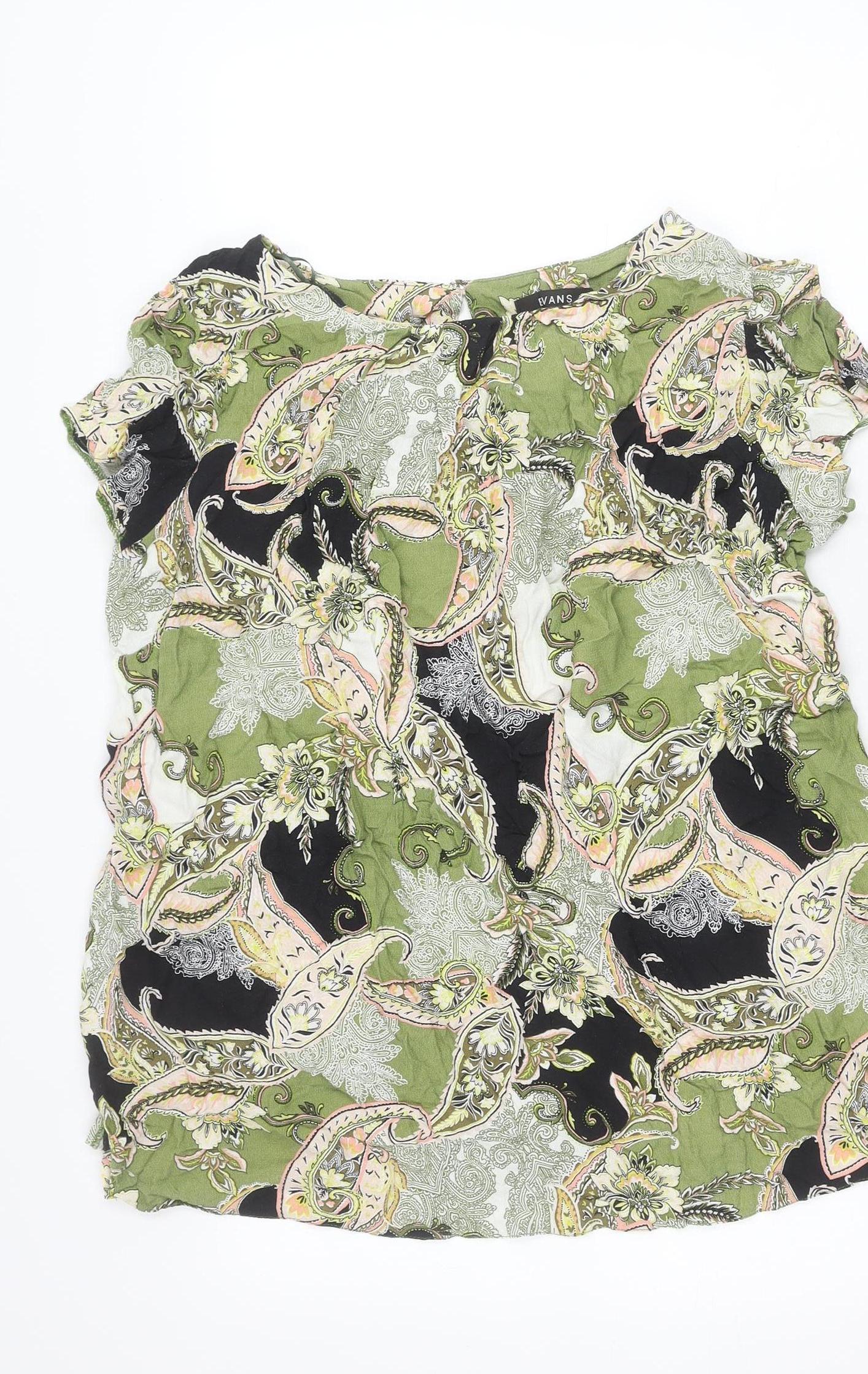 Evans Women’s Multicoloured Paisley Sleeveless Tunic Blouse UK 22
