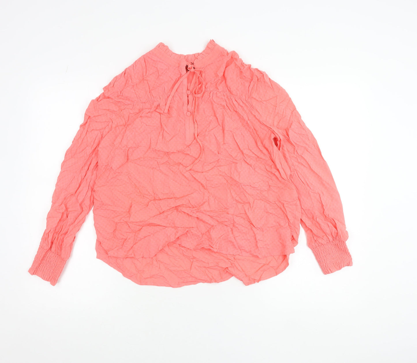 Marks and Spencer Women Pink Viscose Long Sleeve Tunic Blouse Size 6