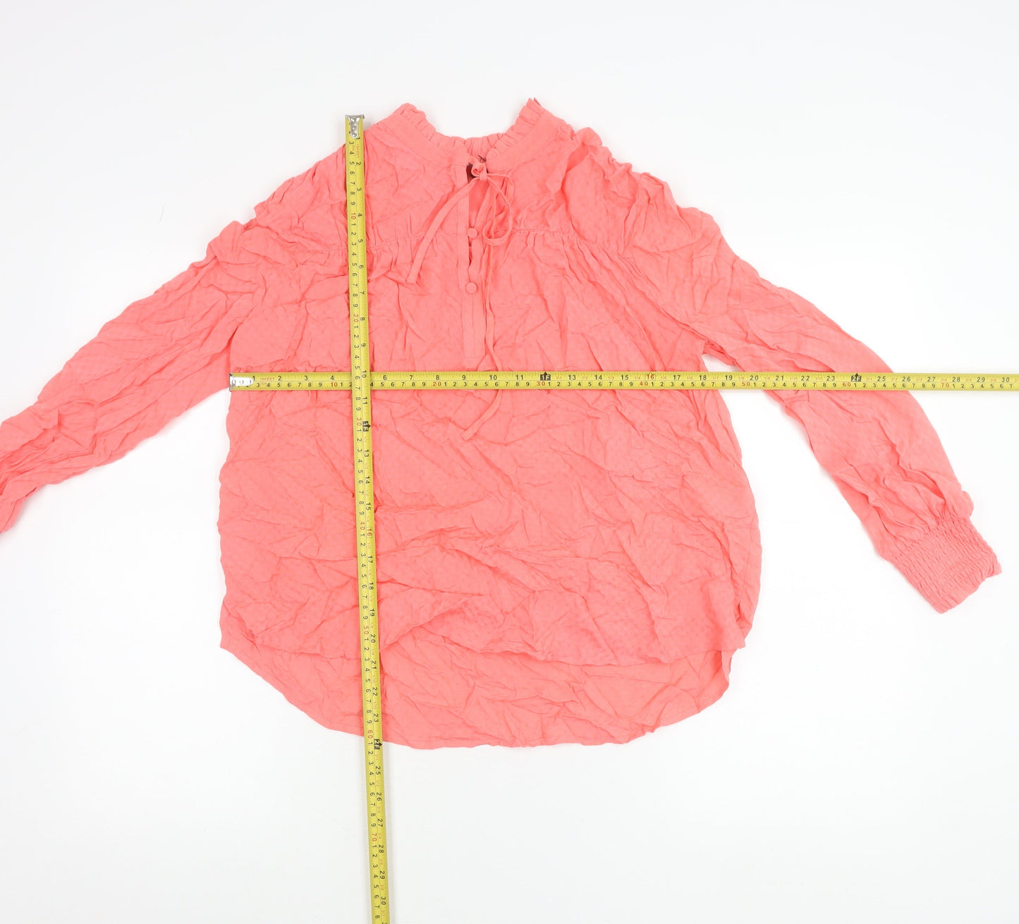Marks and Spencer Women Pink Viscose Long Sleeve Tunic Blouse Size 6