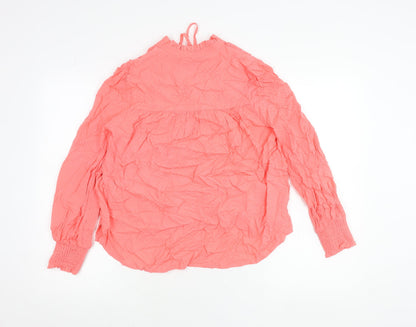 Marks and Spencer Women Pink Viscose Long Sleeve Tunic Blouse Size 6