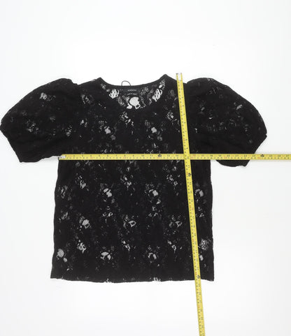 Reserved Women’s Black Lace Puff Sleeve Blouse Size L
