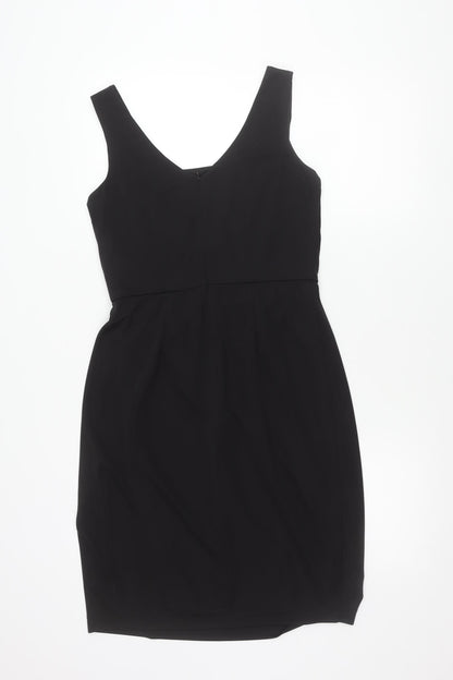 Minuet Petite Women’s Black Size 10 Sheath V-Neck Cocktail Dress
