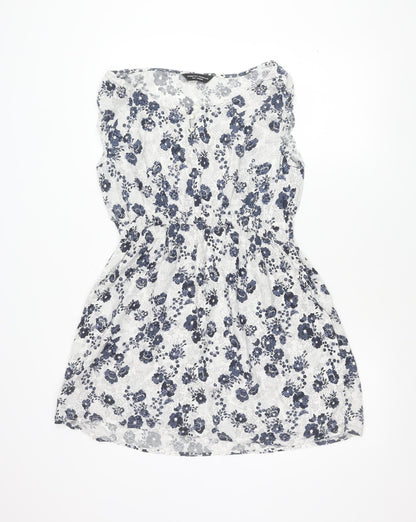 Dorothy Perkins Women’s Blue Floral Strapless Camisole Blouse UK 16