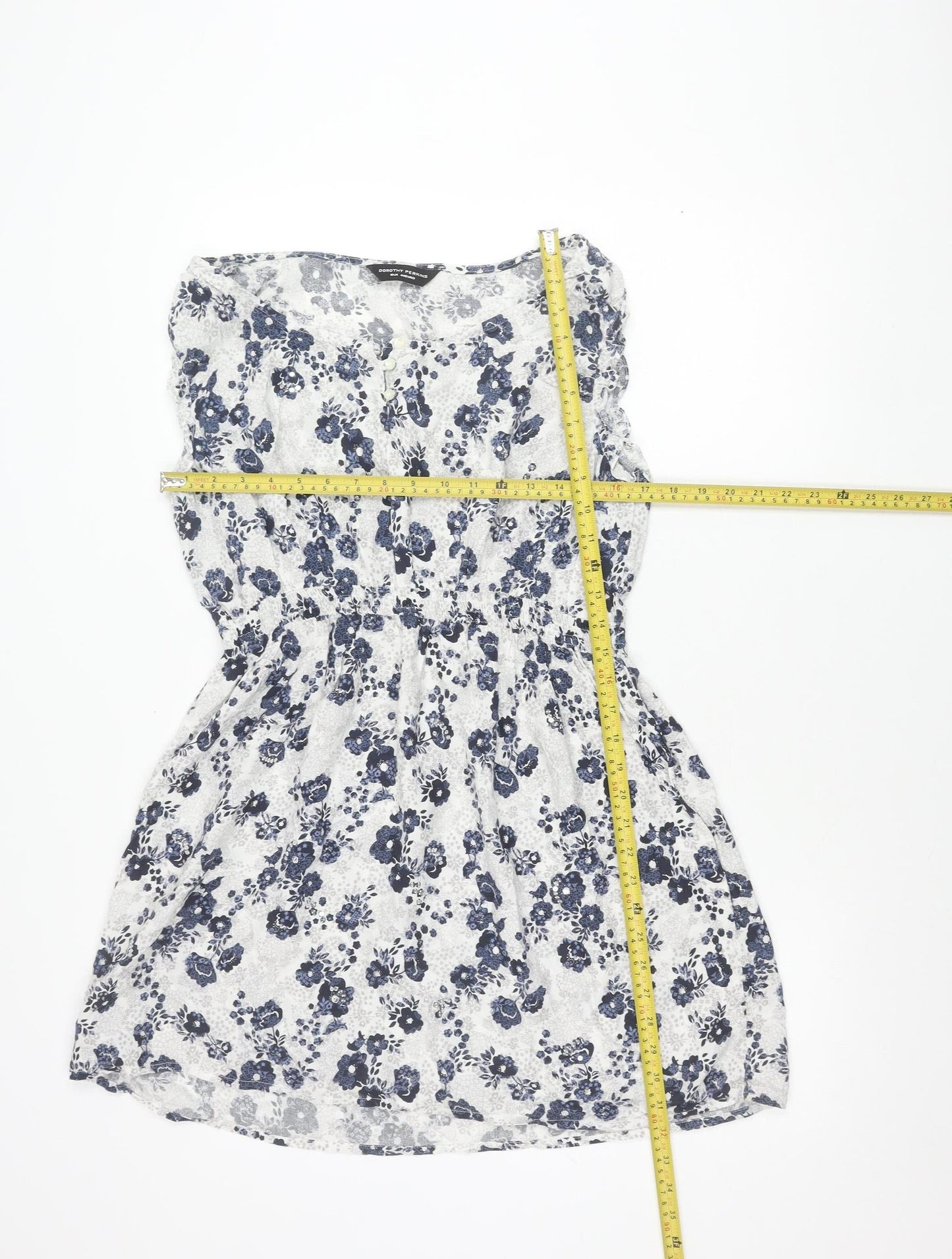 Dorothy Perkins Women’s Blue Floral Strapless Camisole Blouse UK 16