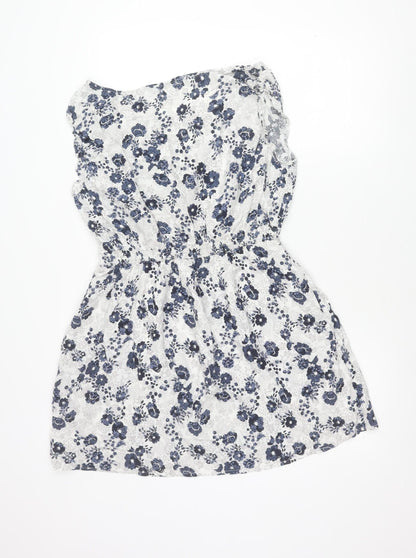 Dorothy Perkins Women’s Blue Floral Strapless Camisole Blouse UK 16