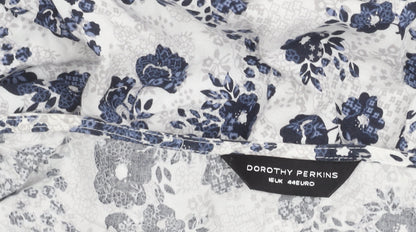 Dorothy Perkins Women’s Blue Floral Strapless Camisole Blouse UK 16