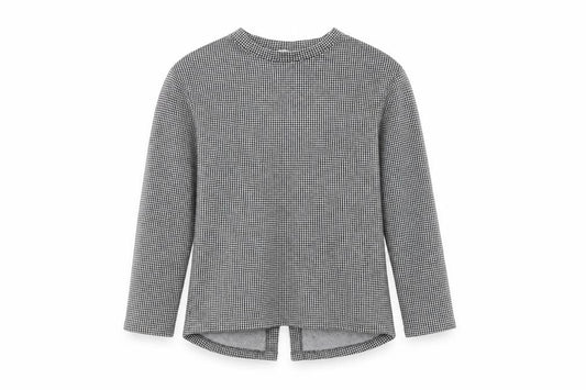 Zara Trafaluc Womens Black Check Button-Up Long Sleeve Top Size 8