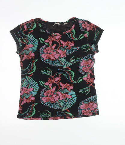 Levi's Women's Black Multicoloured Floral Cotton T-Shirt Dress M