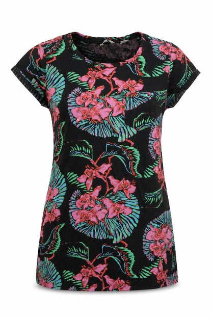 Levi's Women's Black Multicoloured Floral Cotton T-Shirt Dress M