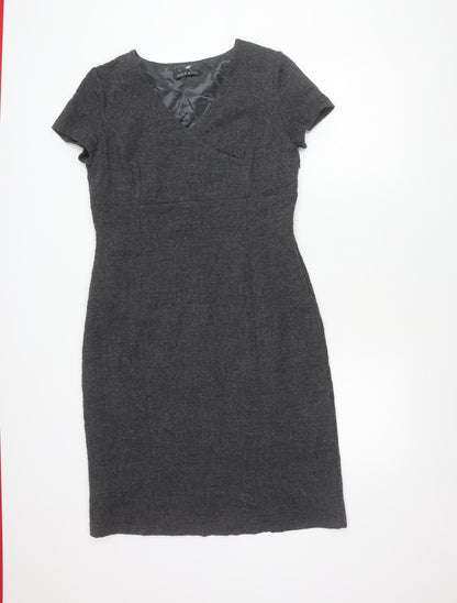 ALEX & Co. Women Grey Size 14 Sheath Knee Length Work Dress
