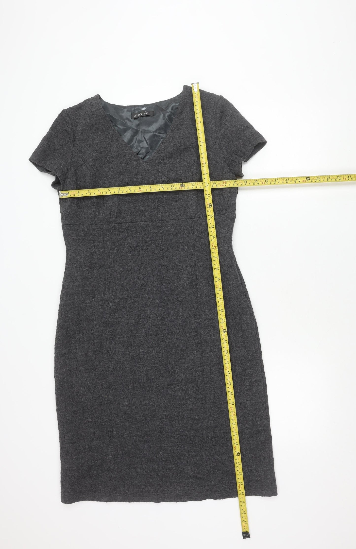 ALEX & Co. Women Grey Size 14 Sheath Knee Length Work Dress