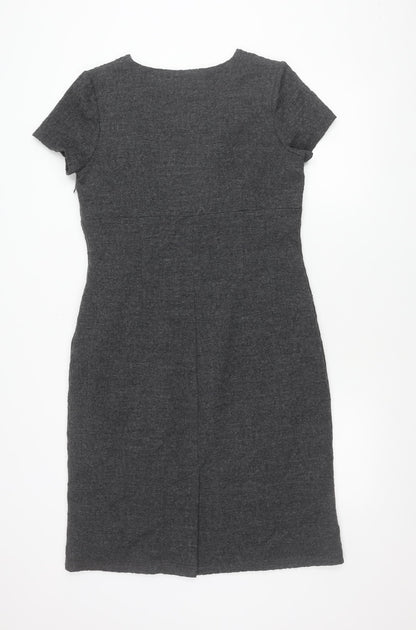 ALEX & Co. Women Grey Size 14 Sheath Knee Length Work Dress
