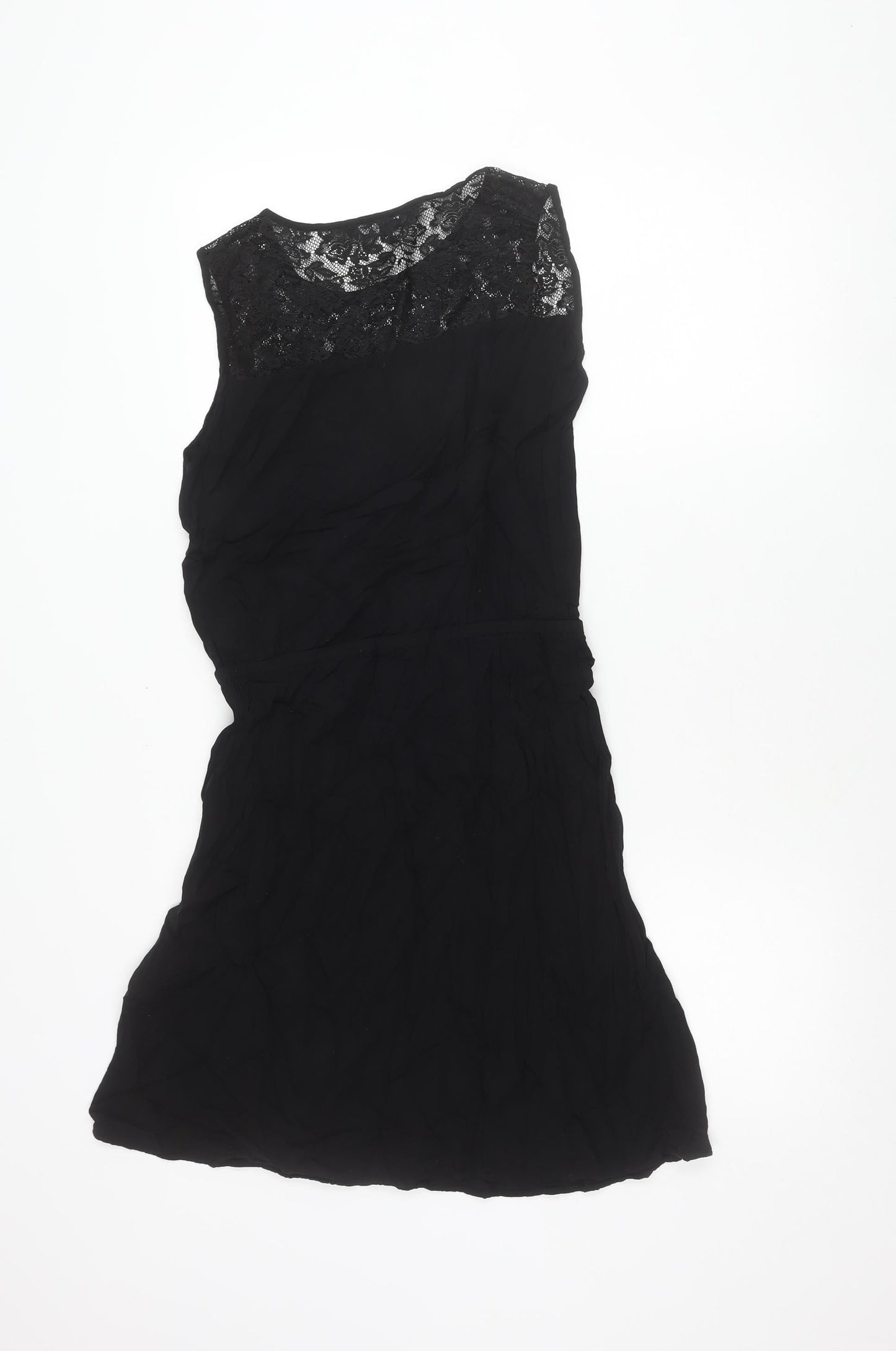 Vero Moda Womens Black Lace Chiffon Tunic Blouse Size M