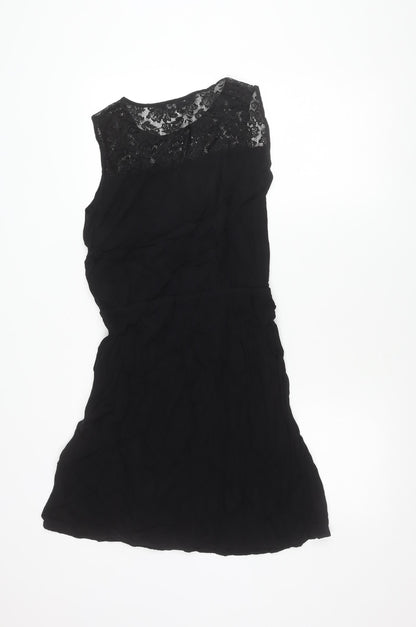 Vero Moda Womens Black Lace Chiffon Tunic Blouse Size M