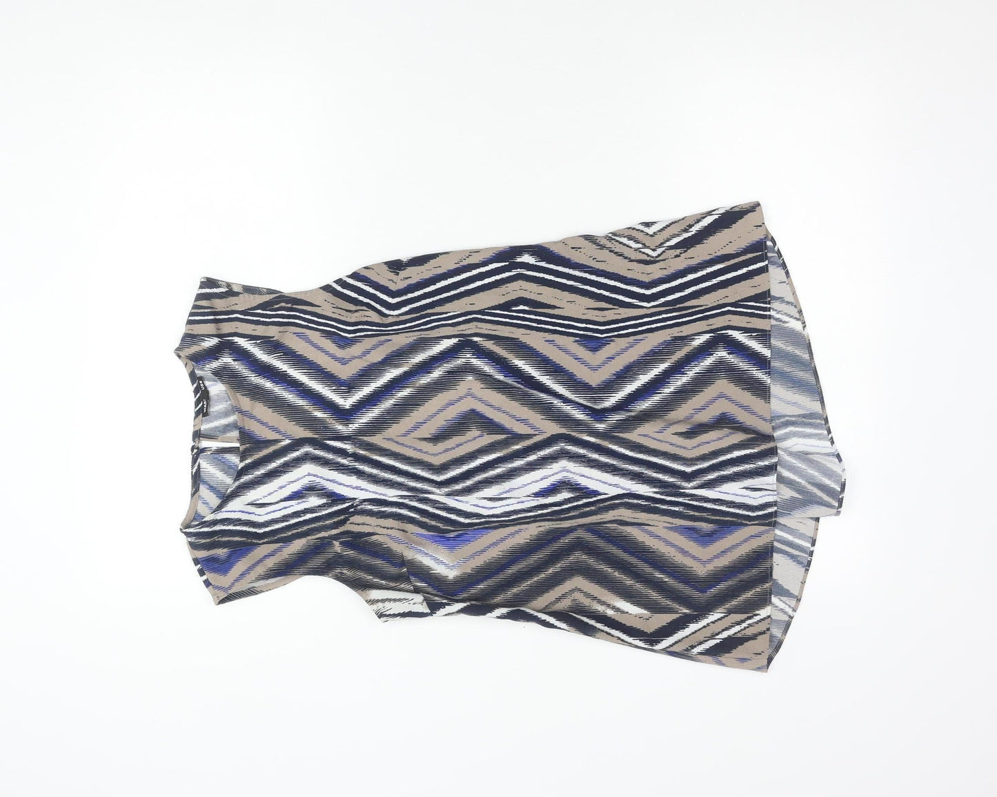 Warehouse Womens Multicoloured Geometric Sleeveless Blouse UK 12