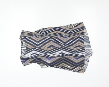 Warehouse Womens Multicoloured Geometric Sleeveless Blouse UK 12