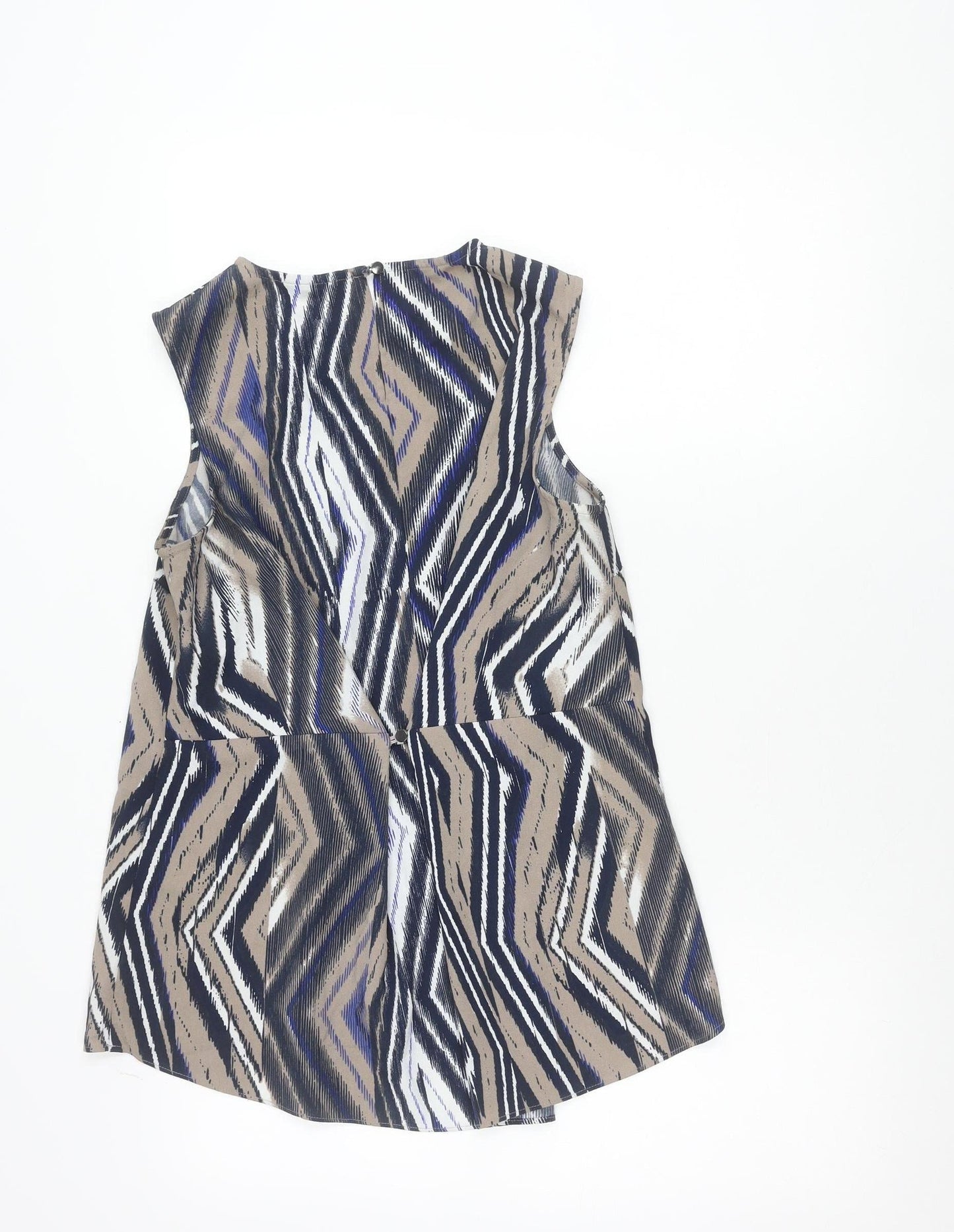 Warehouse Womens Multicoloured Geometric Sleeveless Blouse UK 12