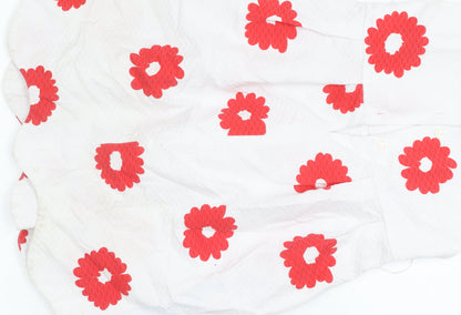 Baby Giro Girls White Red Floral A-Line Sleeveless Dress Size 5 Years