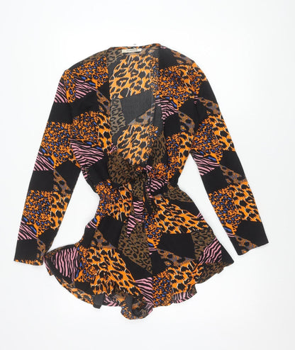 Glamorous Women Multicoloured Animal Print Jumpsuit UK 6 V-Neck