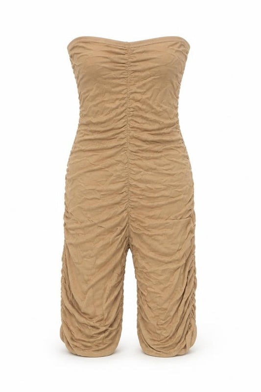 PrettyLittleThing Women’s Brown Strapless Jersey Jumpsuit Size 8