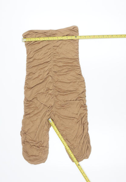 PrettyLittleThing Women’s Brown Strapless Jersey Jumpsuit Size 8