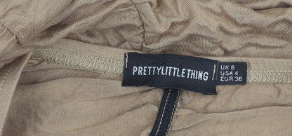 PrettyLittleThing Women’s Brown Strapless Jersey Jumpsuit Size 8