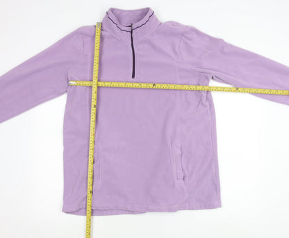 BM-Essentials Womens Purple Fleece Sweatshirt Size L 1/4 Zip Pullover