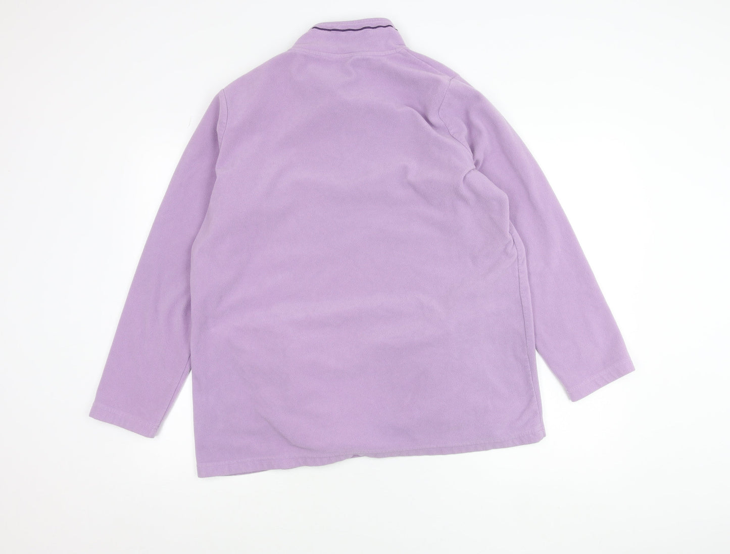 BM-Essentials Womens Purple Fleece Sweatshirt Size L 1/4 Zip Pullover