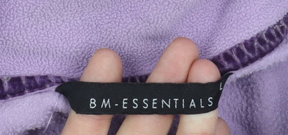 BM-Essentials Womens Purple Fleece Sweatshirt Size L 1/4 Zip Pullover